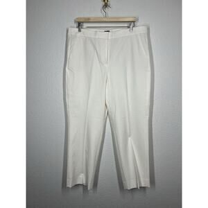 J. Crew Kate Straight Leg Pant Size 16 Ivory Bi Stretch Cotton Blend